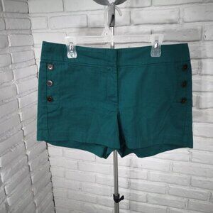 Ann Taylor Loft Ladies Size 12 Original Teal Green Zipper Button Shorts